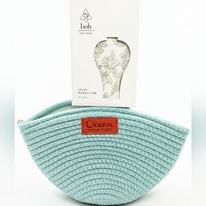 Nib luxury Korean handkerchief personally gifted by president + teal rope bag